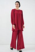 Ayrobin Tunik Pantolon Alt Üst Takım 6712 - Bordo resmi